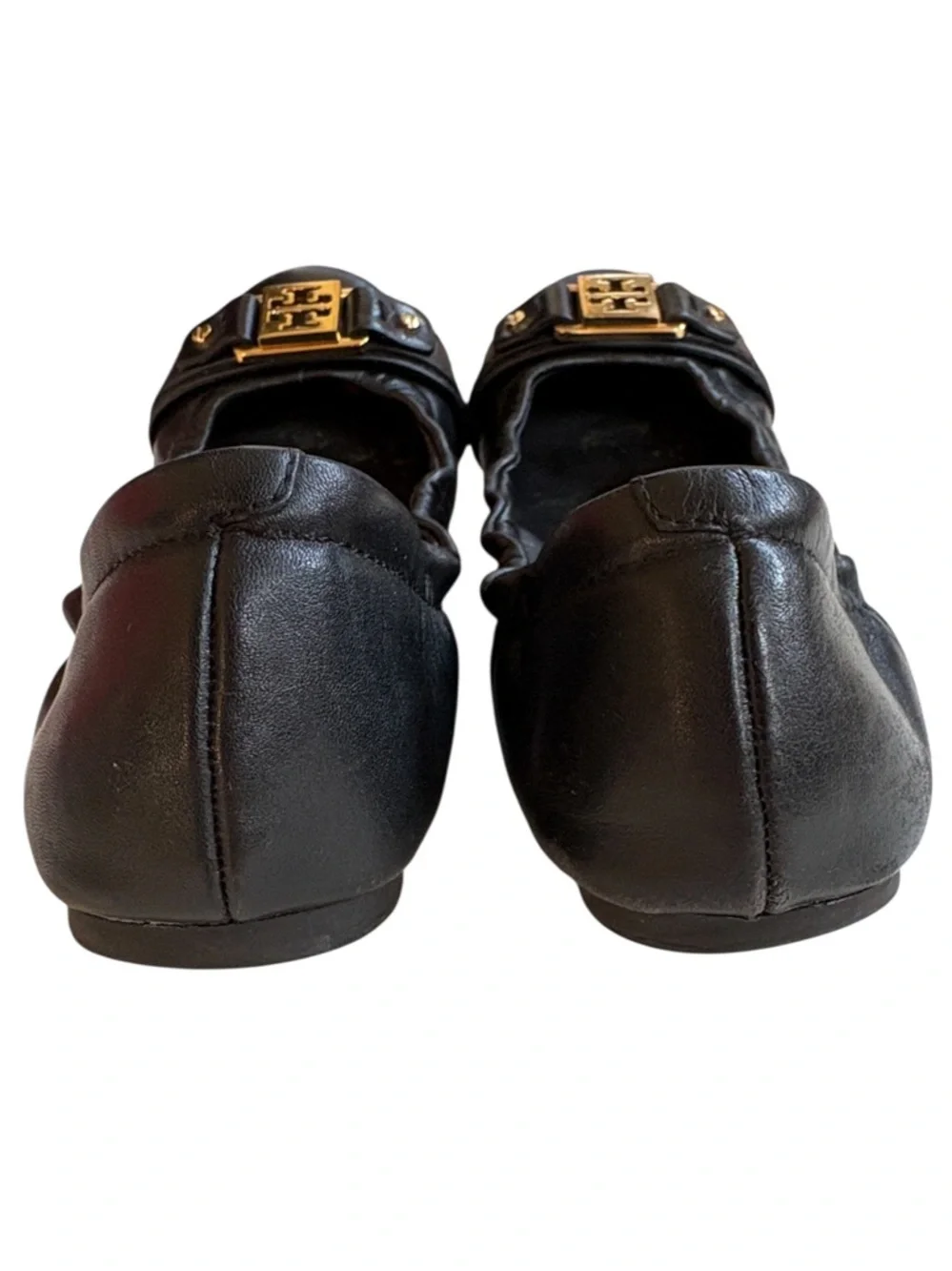 Tory Burch Leather Ambrose Ballet Flats Black Size 7
